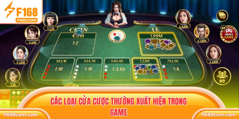 Các loại cửa cược thường xuất hiện trong game